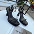 Luxury Square Toe Cross Strap Heels
